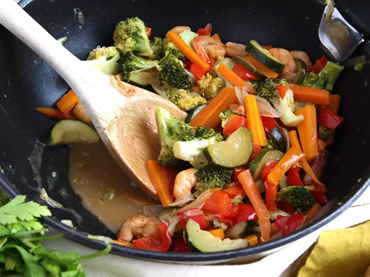 Wajan sayuran dengan udang - foto 3